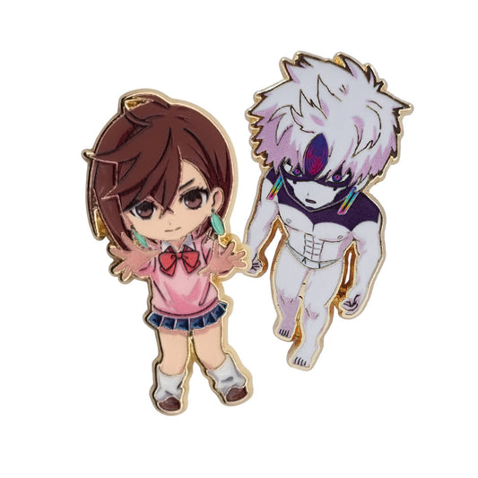 GEEKLAB - PINES MOMO & JIJI SET DE 2 PZS METALICOS - DAN DA DAN