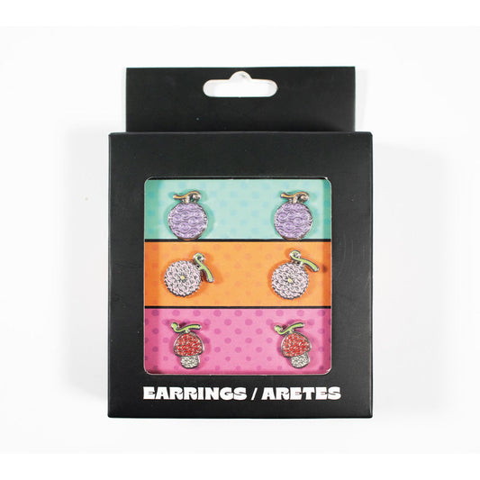 GEEKLAB - ARETES DEVIL FRUITS DE ACERO INOXIDABLE SET DE 3 PARES - ONE PIECE