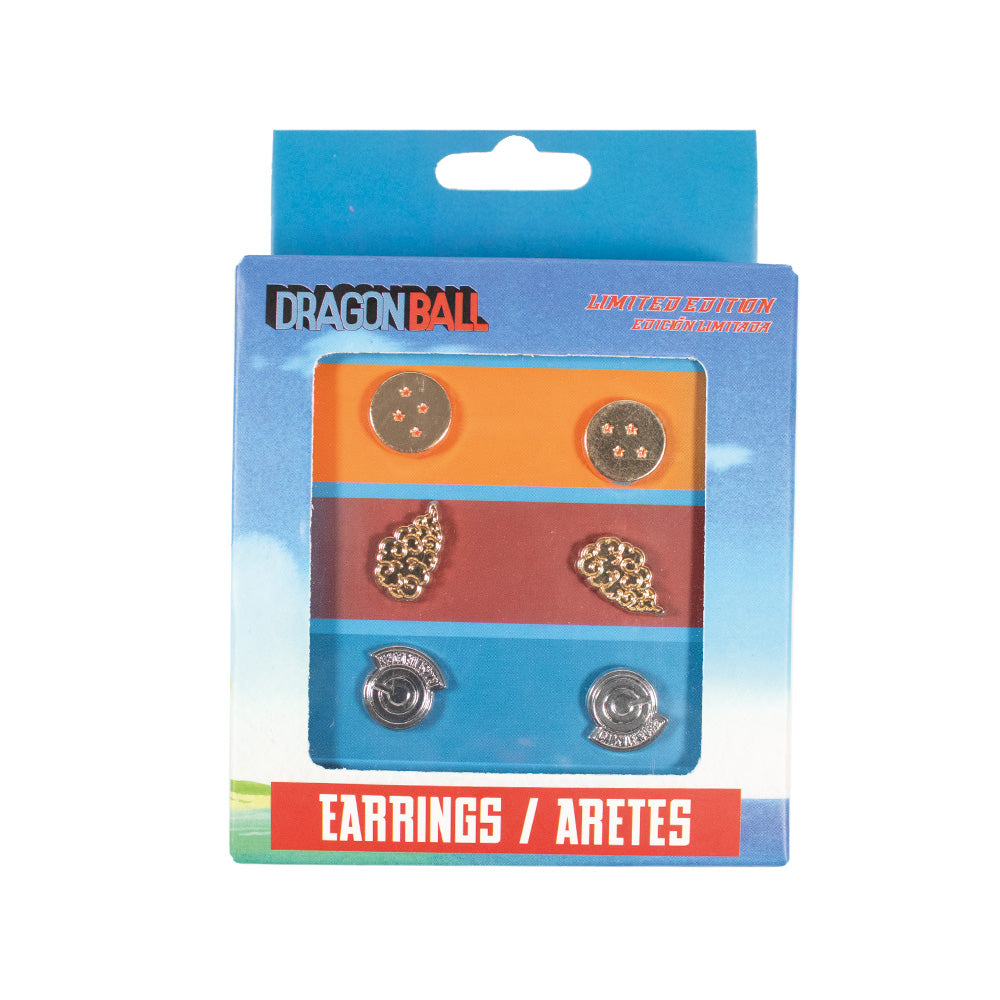 GEEKLAB - ARETES DRAGON BALL CLASICO DE ACERO INOXIDABLE SET DE 3 PARES