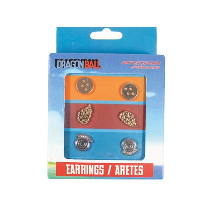 GEEKLAB - ARETES DRAGON BALL CLASICO DE ACERO INOXIDABLE SET DE 3 PARES