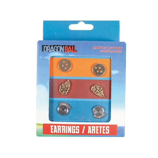 GEEKLAB - ARETES DRAGON BALL CLASICO DE ACERO INOXIDABLE SET DE 3 PARES