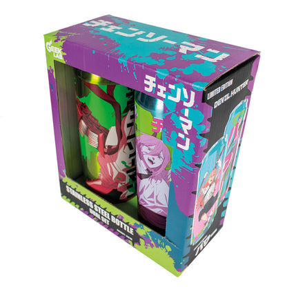 GEEKLAB - TERMO LATA DUAL SET POWER & CHAINSAW MAN ACERO INOXIDABLE 520 ML - CHAINSAW MAN