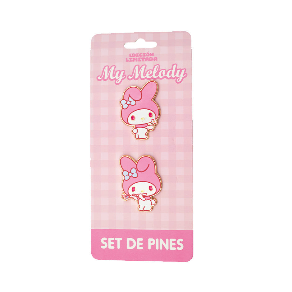 GEEKLAB- PINES MY MELODY SET DE 2 PZS METALICOS - SANRIO