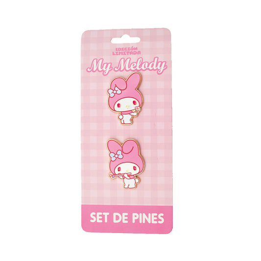 GEEKLAB- PINES MY MELODY SET DE 2 PZS METALICOS - SANRIO