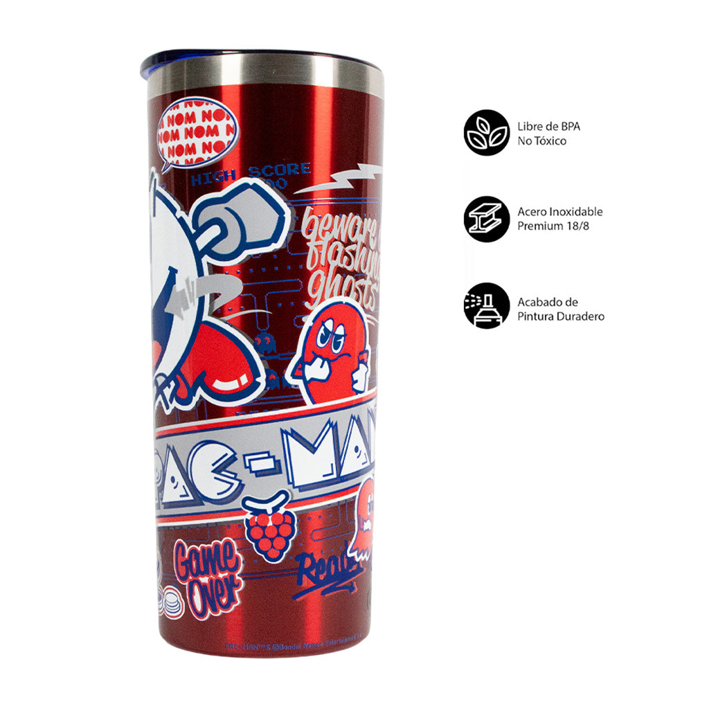 GEEKLAB - TERMO 590 ML - PAC-MAN LEVEL 256 EDICION LIMITADA
