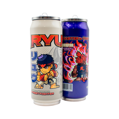 GEEKLAB - TERMO LATA DUAL SET RYU VS AKUMA ACERO INOXIDABLE 520 ML - STREET FIGHTER