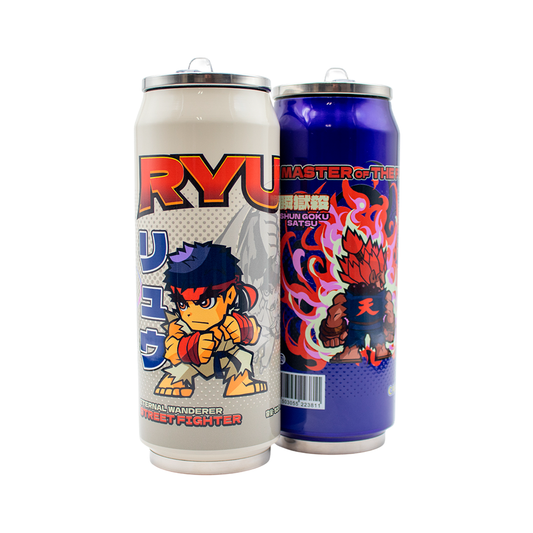 GEEKLAB - TERMO LATA DUAL SET RYU VS AKUMA ACERO INOXIDABLE 520 ML - STREET FIGHTER